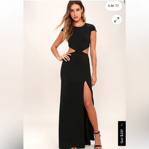 Lulu's Black Cut-Out Maxi Dress Conversation Piece